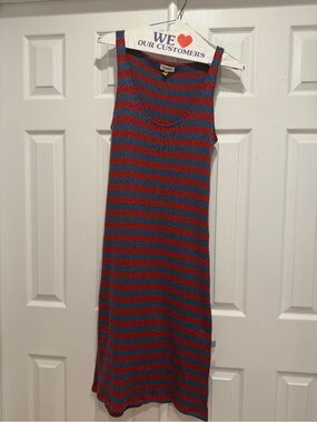 Summer! Beach! 4th of July! Celandine by Anthropologie Red & Blue knit dress